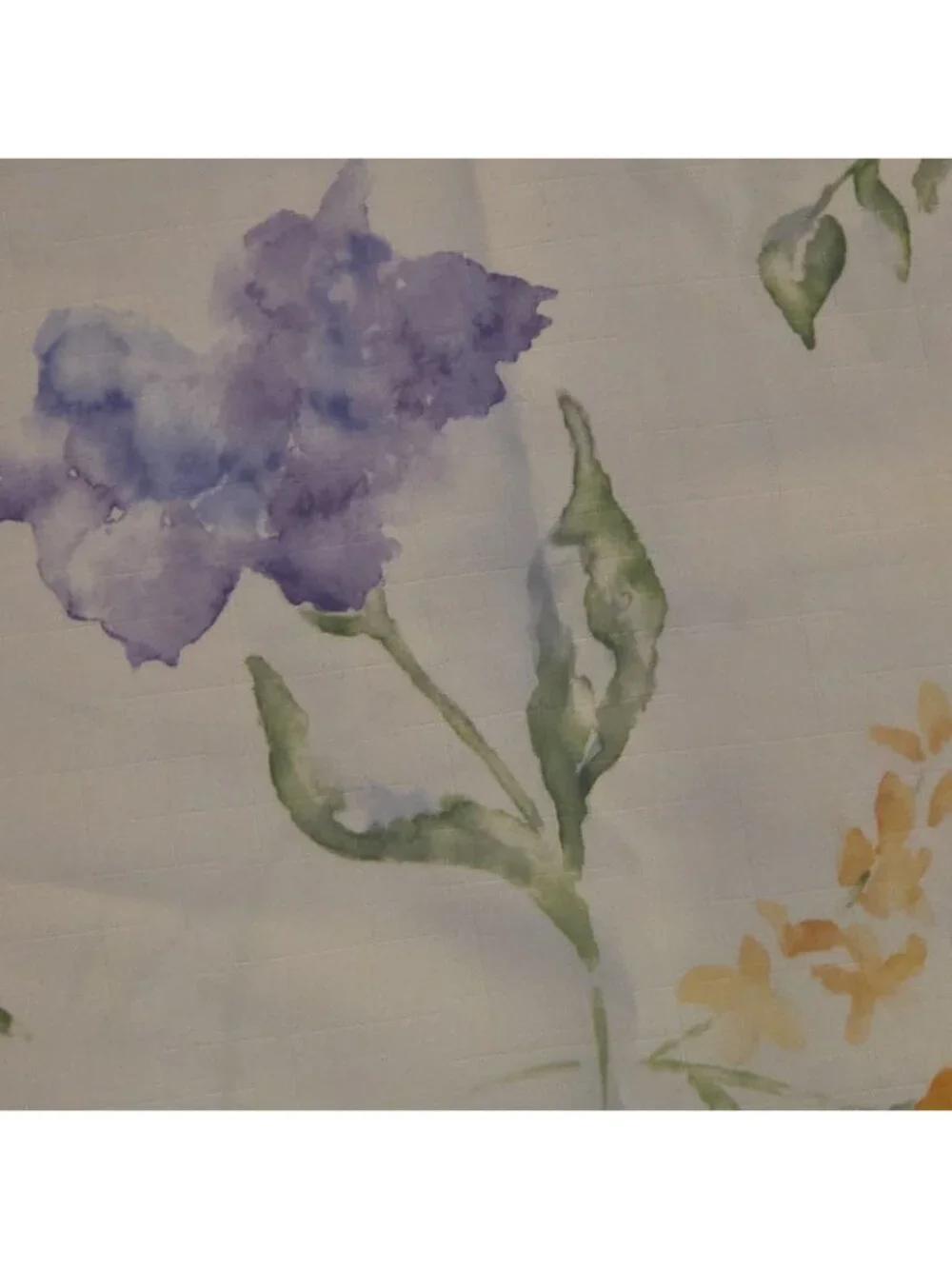 Floral Rectangle Tablecloth Purple Yellow Flowers Clean 60 x 80